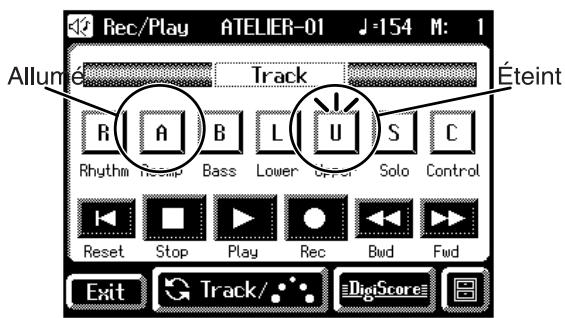 Rec/Play ATELIER-01 J=154 M: 1 Allume Track Éteint R A B L U S C Rhythm Resap Bass Lower Offer Solo Control Reset Stop Play Rec Bwd Fwd Exit Track/... DigitScore
