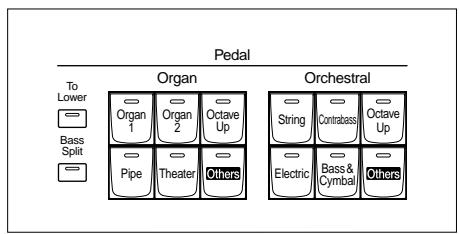Pedal To Lower Organ Organ 1 Organ 2 Octave Up Pipe Theater Others Orchestral String Contrabass Octave Up Electric Bass & Cymbial Others