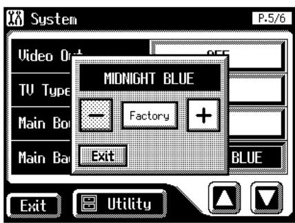 System P.5/6 Video Out OFF TV Type MIDNIGHT BLUE Factory + Main Box Main Bar Exit BLUE Exit Utility