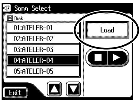 Song Select Disk 01:ATELER-01 02:ATELER-02 03:ATELER-03 04:ATELER-04 05:ATELER-05 Load Exit