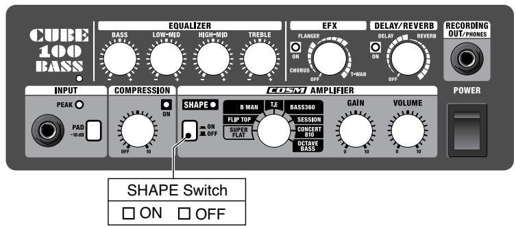 ROLAND CUBE-100 BASS - Paramétrage personnalisé: - 1