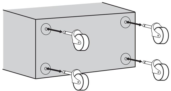 ROLAND D-BASS 215 - Mise en place des roulettes - 4