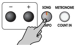 ROLAND EP-880 - Tenete premuto il pulsante [SONG/TEMPO], e premete il pulsante [PLAY]. - 1