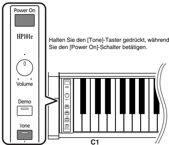 ROLAND HP-101E - Verriegeln der Bedienelemente - 1