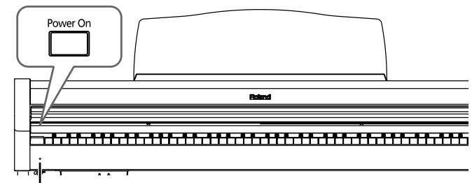 ROLAND HP-101E - Alvorens het instrument in te schakelen moet u de [Volume]-regelaar in de laagste stand zetten en vervolgens op [Power On] drukken. - 2