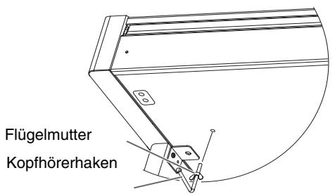 ROLAND HP-101E - Anbringen des Kopfhörerhakens - 1