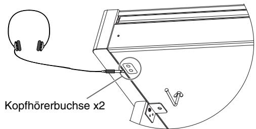 ROLAND HP-101E - Schließen Sie einen Kopfhörer an eine der beiden Buchsen links unter dem Instrument an. - 1