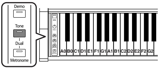 ROLAND HP-101E - While holding down the [Tone] button, press the corresponding key. - 2