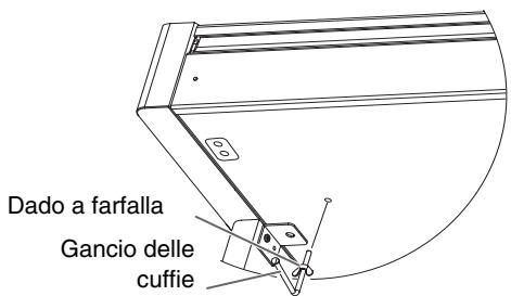 ROLAND HP-101E - Come fissare il gancio delle cuffie - 1