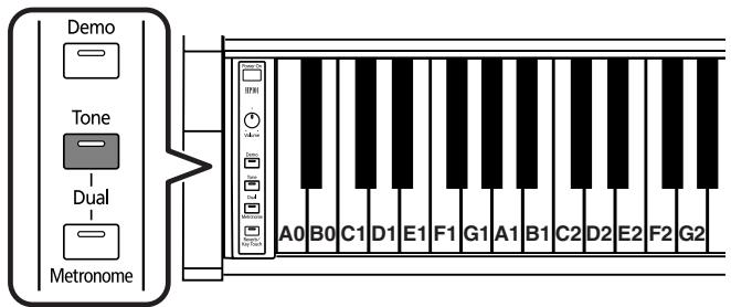 ROLAND HP-101E - Tenendo premuto il pulsante [Tone] premete il tasto corrispondente. - 2