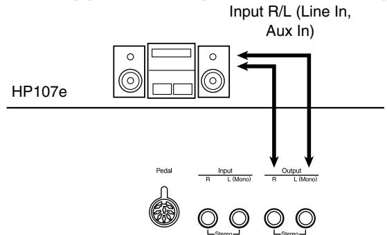 ROLAND HP-107E - Aansluitvoorbeelden - 1