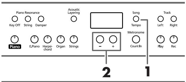 ROLAND HP-107E - Ändern des Tempos - 1