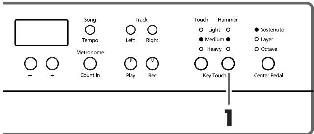 ROLAND HP-107E - ■ Changer le timing en fonction de la force exercée sur les touches (Hammer Response) - 2