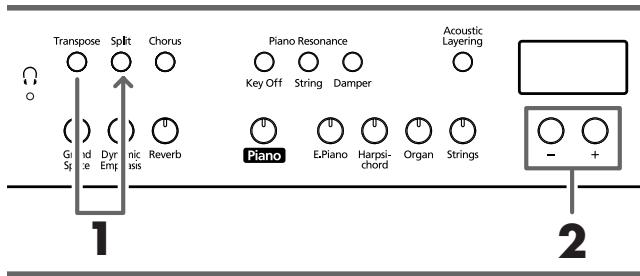 ROLAND HP-107E - ■ Régler la balance en mode de superposition - 1