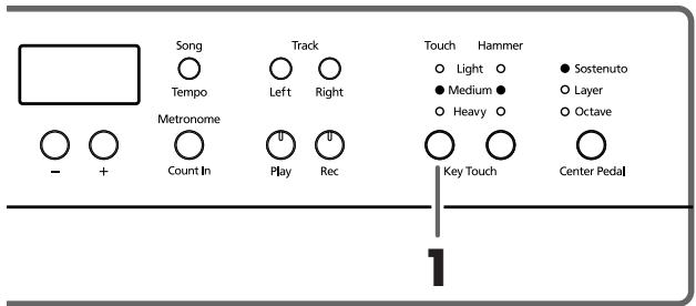 ROLAND HP-107E - Adjusting the Keyboard Touch (Key Touch) - 1
