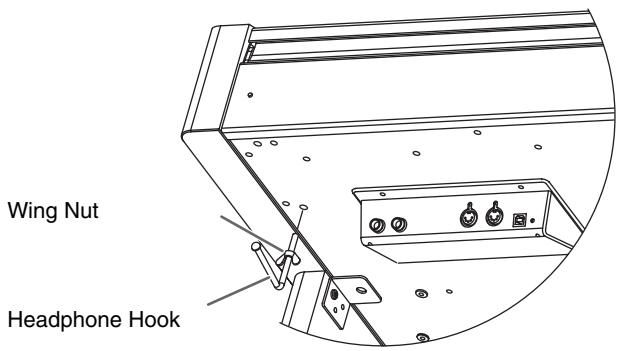 ROLAND HP-107E - Attaching the Headphone Hook - 1