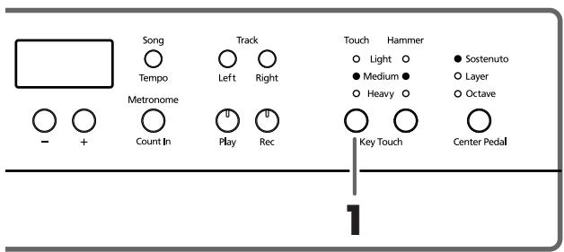 ROLAND HP-107E - Einstellen der Anschlag-dynamik (Key Touch) - 1