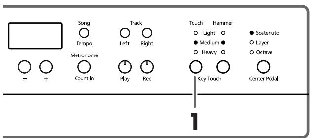 ROLAND HP-107E - Ajustar el tacto del teclado (Key Touch) - 1