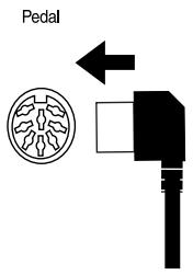ROLAND HP-107E - Connecting the Pedal Cable - 1