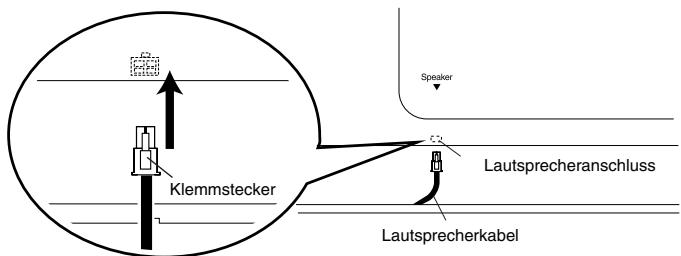 ROLAND HP-107E - Anschließen des Lautsprecherkabels - 1