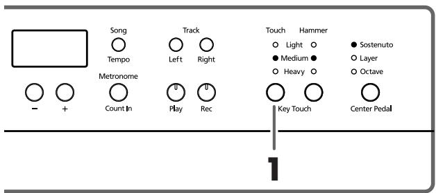 ROLAND HP-107E - Aanslaggevoeligheid instellen (Key Touch) - 1