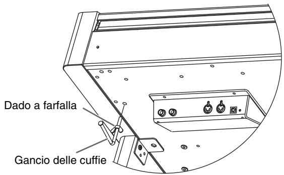 ROLAND HP-107E - Fissare il gancio delle cuffie - 1