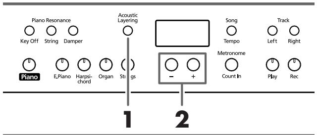 ROLAND HP-107E - Sovrapporre timbri complementari a quelli di piano-forte (Acoustic Layering) - 1