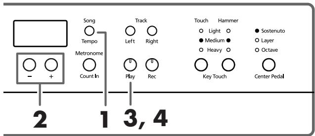 ROLAND HP-107E - ■ Anwahl des Stückes, das Sie sich anhören möchten - 1