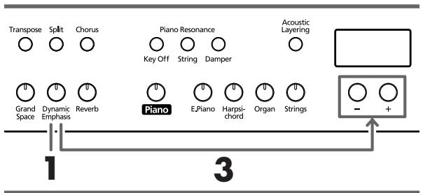ROLAND HP-107E - Añadir vigor al sonido (Dynamic Emphasis) - 1