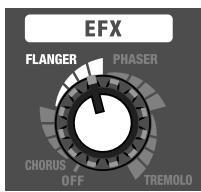 EFX FLANGER PHASER CHORUS OFF TREMOLO