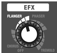 EFX FLANGER PHASER CHORUS OFF TREMOLO
