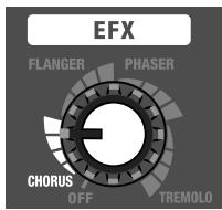 EFX FLANGER PHASER CHORUS OFF TREMOLO