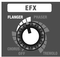 EFX FLANGER PHASER CHORUS OFF TREMOLO