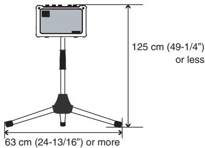 125 cm (49-1/4") or less 63 cm (24-13/16") or more