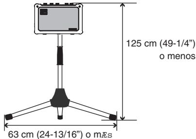 125 cm (49-1/4") o menos 63 cm (24-13/16") o mEs