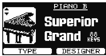 ROLAND RD-700GX - Vous pouvez alors appuyer sur [F1] pour changer de type. - 1