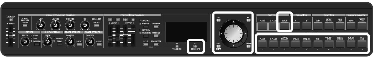 ROLAND RD-700GX - Appel de réglages mémorisés ([SETUP]) - 1