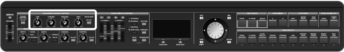 ROLAND RD-700GX - Égalisation des différentes bandes de fréquences ([EQUALIZER]) - 1