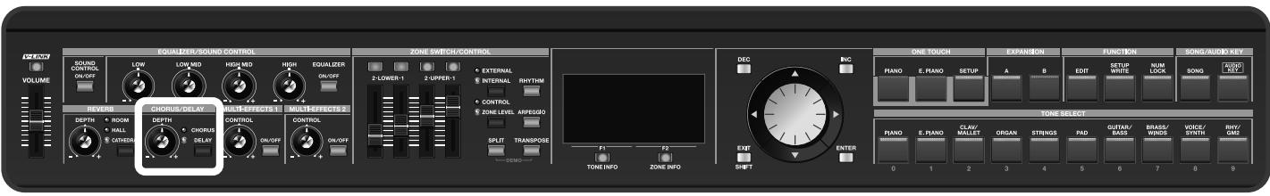 ROLAND RD-700GX - Ajout de chorus ou de delay ([CHORUS/DELAY]) - 1