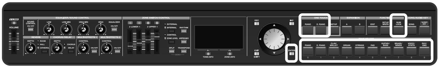 ROLAND RD-700GX - Appel d'un son/Tone par son numero ([NUM LOCK]) - 1