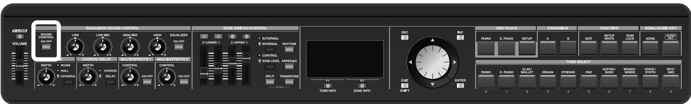 ROLAND RD-700GX - Accentuer la consistance du son (SOUND CONTROL [ON/OFF]) - 1