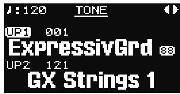 ROLAND RD-700GX - Appuyez sur les boutons ZONE SWITCH [UPPER 1] et [UPPER 2] (leurs fémoins s'allument). - 1