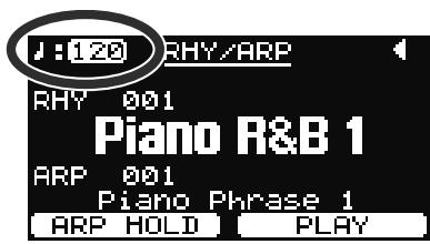 ROLAND RD-700GX - Modification du tempo de l'arpégiateur - 1