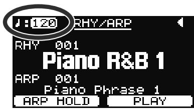 ROLAND RD-700GX - Modification du tempo des arrivapagnements - 1