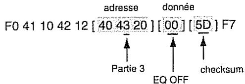 ROLAND SOUND CANVAS SC-8820 - Réglage sur Off de l'égaliseur de la partie 3 - 1