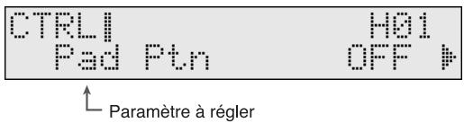 CTRL Pad Ptn H01 OFF Paramètre à régler