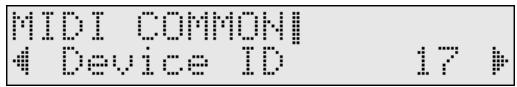 MIDI COMMON! 4 Device ID 17