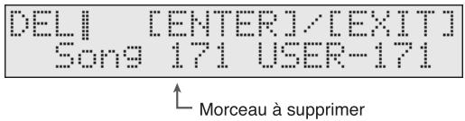DELI [ENTER]/[EXIT] Song 171 USER-171 Morceau à supprimer
