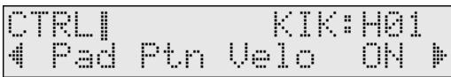CTRL KIK: H01 Pad Ptn Velo ON