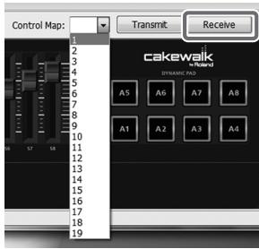 ROLAND CAKEWALK A-500PRO - Réception d'un control map depuis l'A-PRO - 1